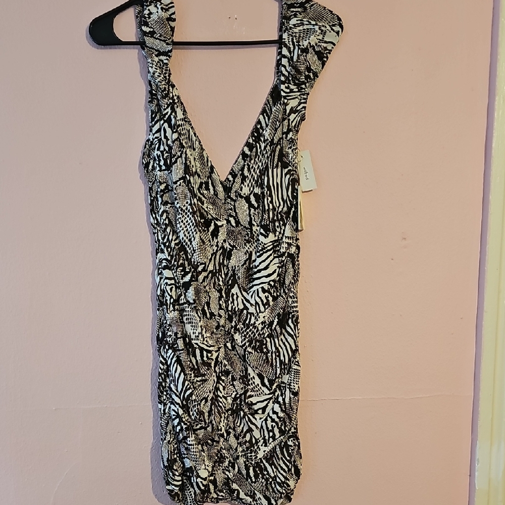 Wilfred Black and White Bodycon Mini Dress